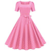 Vestido Rosa Lunares 50s