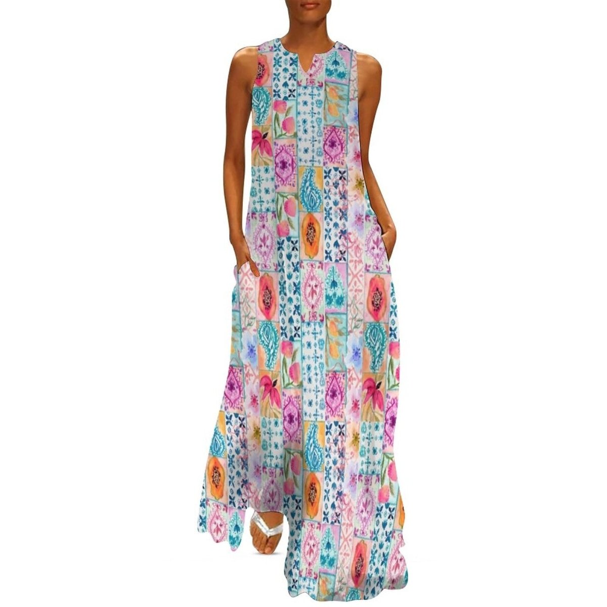 Vestido Fruta Hippie 70s