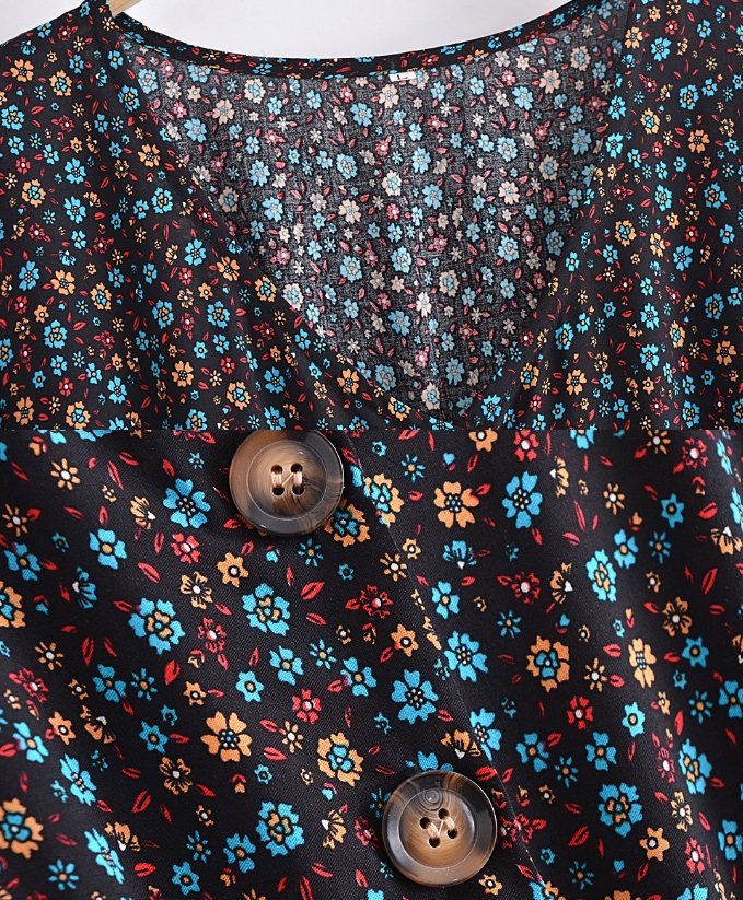 Vestido Vichy Negro 70s