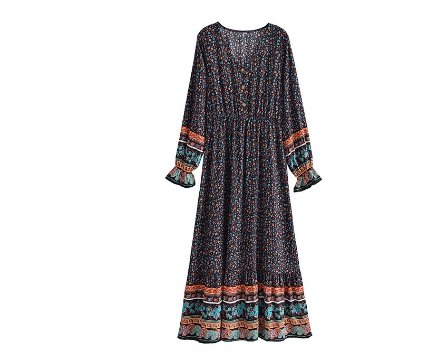 Vestido Vichy Negro 70s