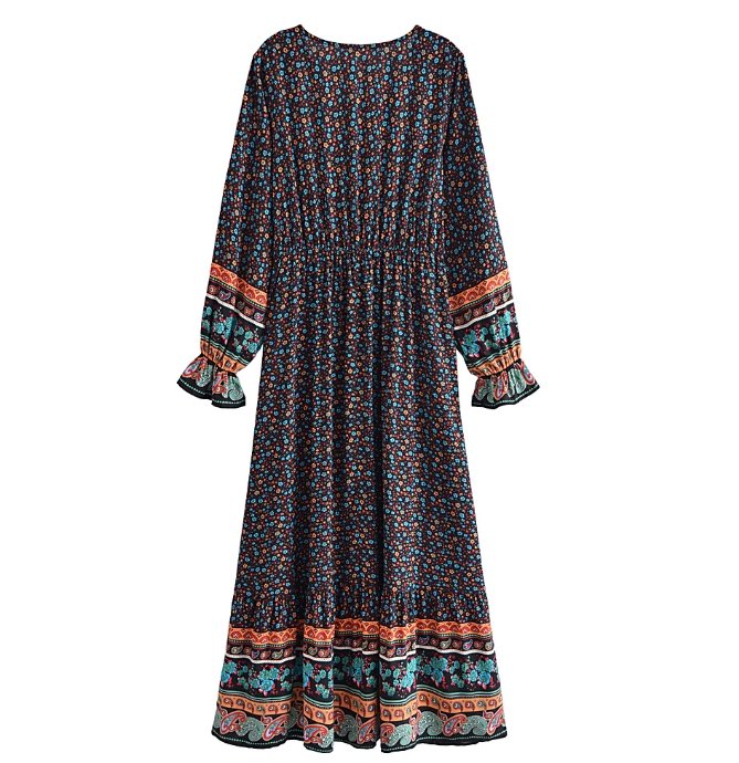 Vestido Vichy Negro 70s