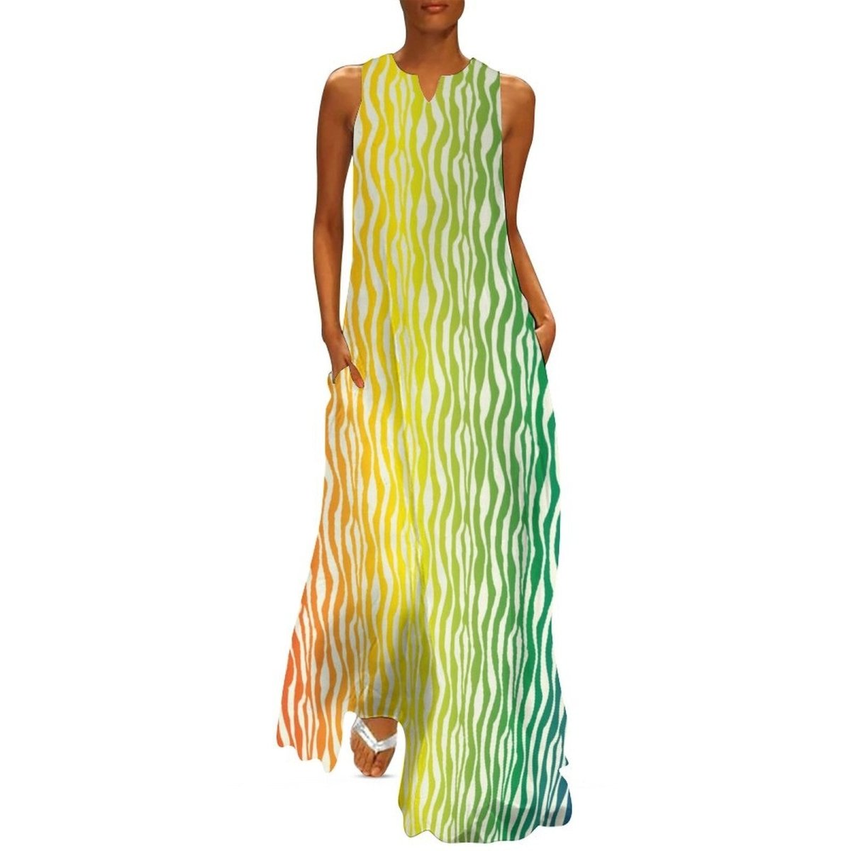 Vestido Vintage Años 70 Colorido