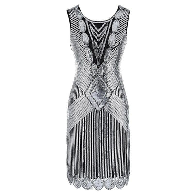 Vestido 20s Plata Talla Grande