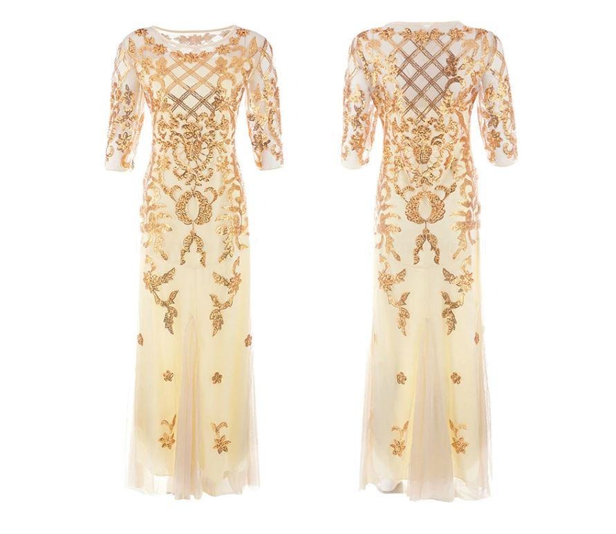 Vestido Albaricoque Talla Grande 20s