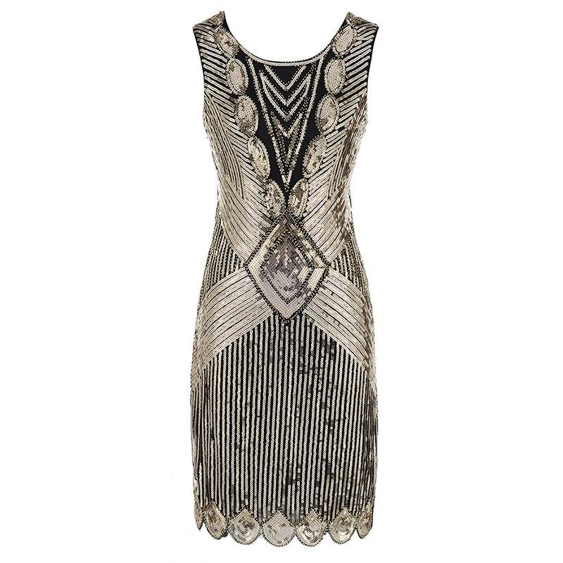 Vestido Dorado Talla Grande 20s