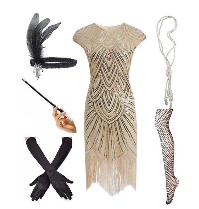 Vestido Dorado París Años 20