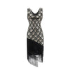 Vestido Vintage 20s Talla Grande Dorado Negro