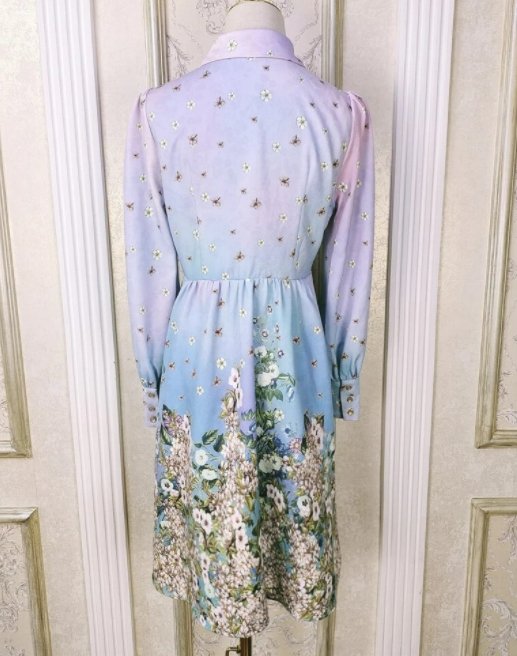 Vestido 40s Cuello Camisero Corto