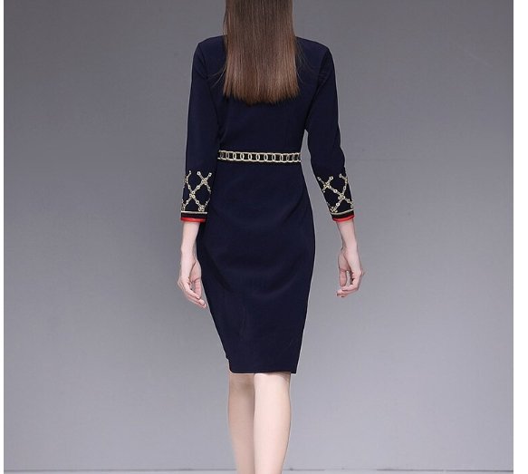 Vestido Lápiz Azul Años 40