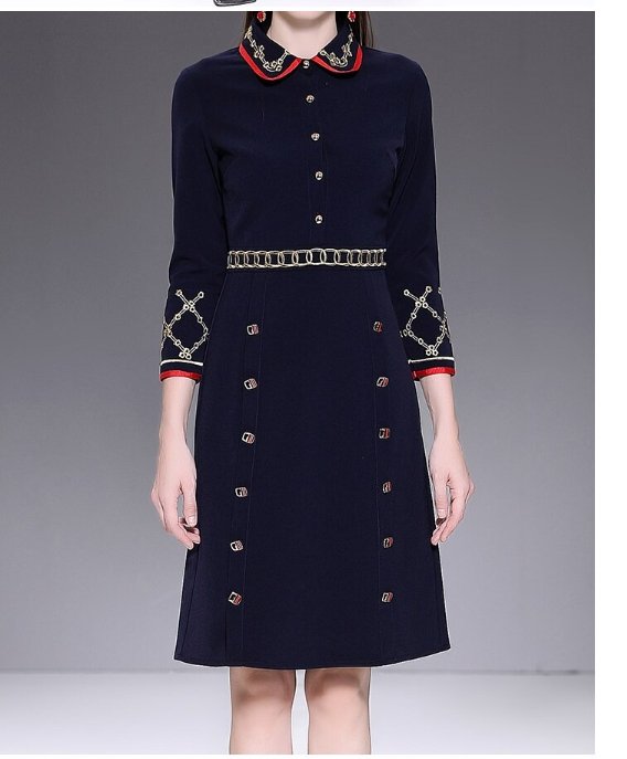 Vestido Lápiz Azul Años 40