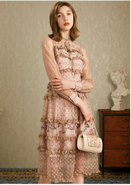 Vestido De Encaje De Los Años 40