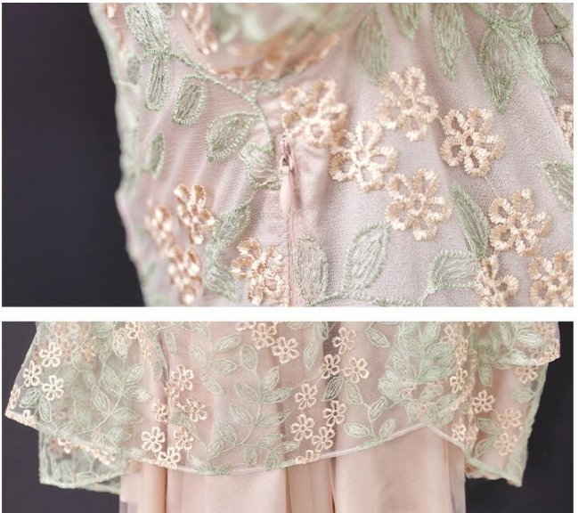 Vestido Vintage Chic 40s Encaje Gris