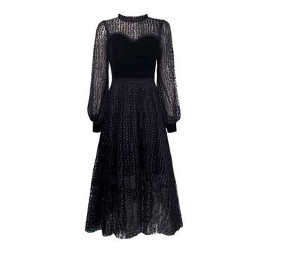 Vestido Vintage Chic 40s Encaje Negro