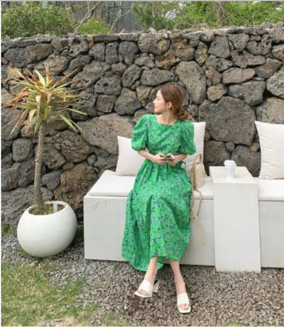 Vestido Floral Verde 40s