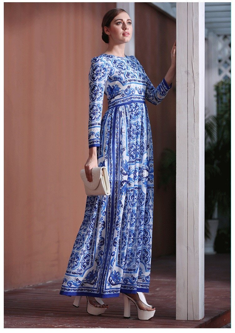 Vestido 40s Talla Grande Azul