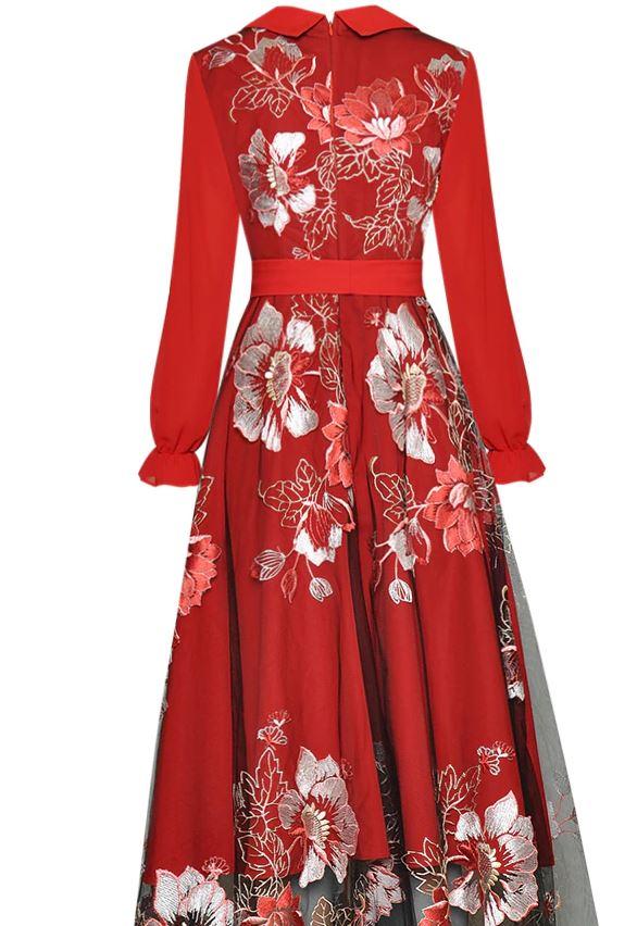 Vestido Años 40 Rojo Y Blanco