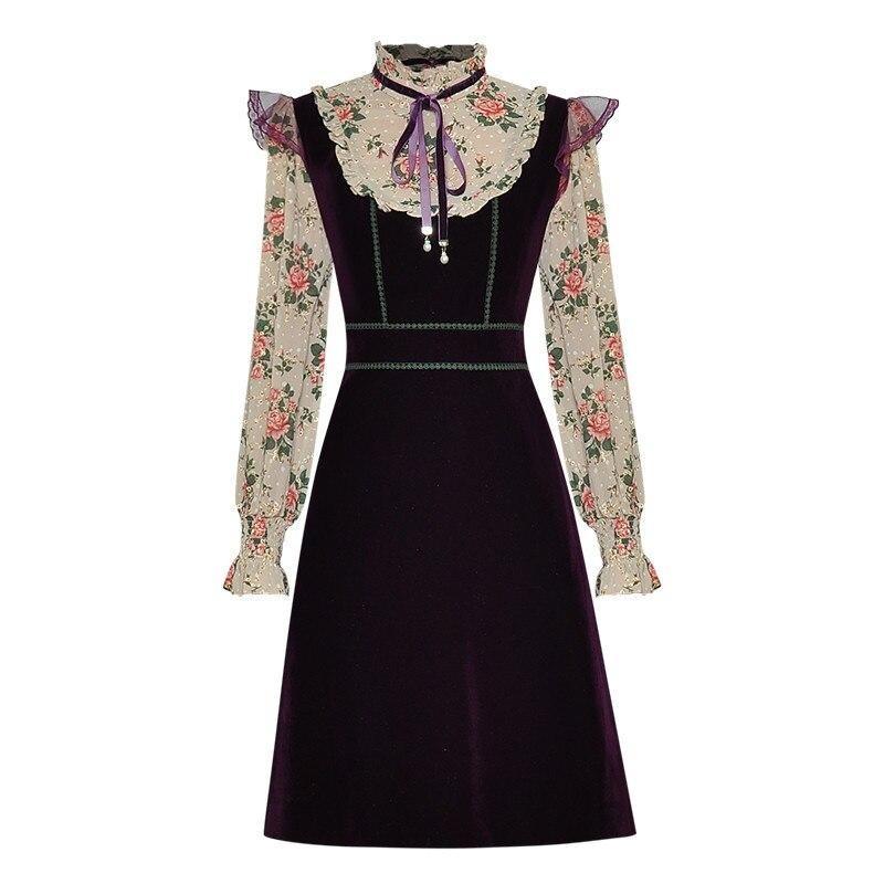 Vestido De Terciopelo Floral 40s