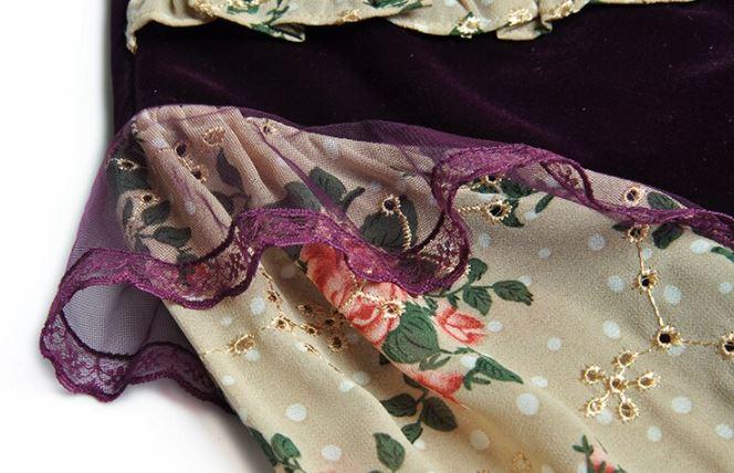 Vestido De Terciopelo Floral 40s