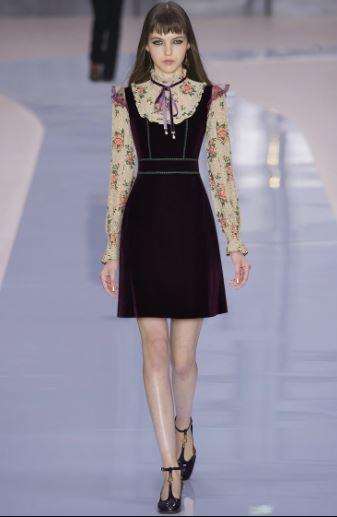 Vestido De Terciopelo Floral 40s