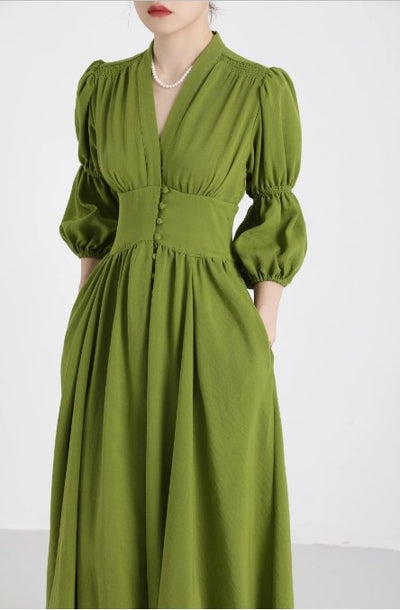 Vestido 40s Botones Verdes