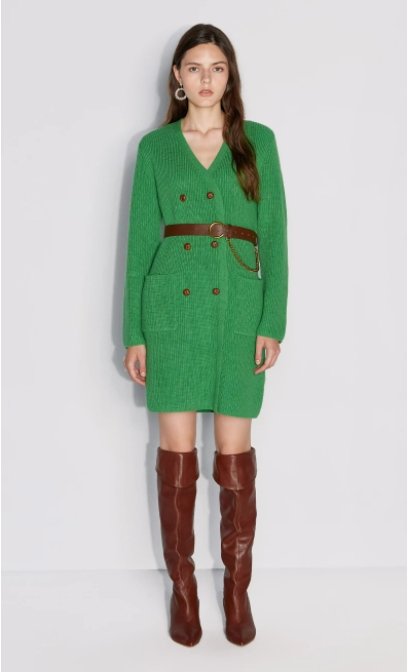 Vestido 40s Bolsillos Verde