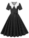 Vestido 50s 60s Blanco Y Negro