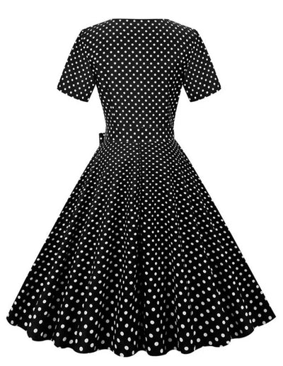 Vestido 50s 60s Blanco Y Negro