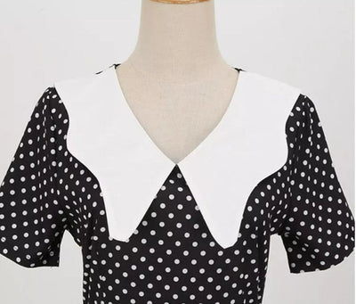 Vestido 50s 60s Blanco Y Negro