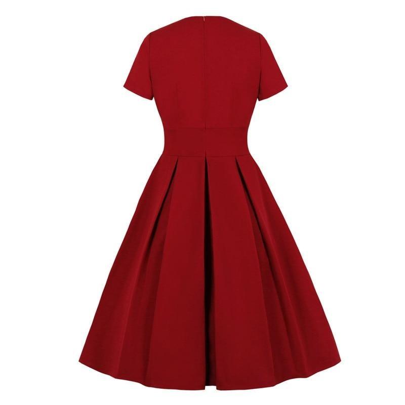 Vestido 50s Burdeos