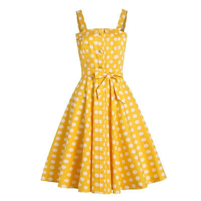 Vestido 50s Amarillo Lunares