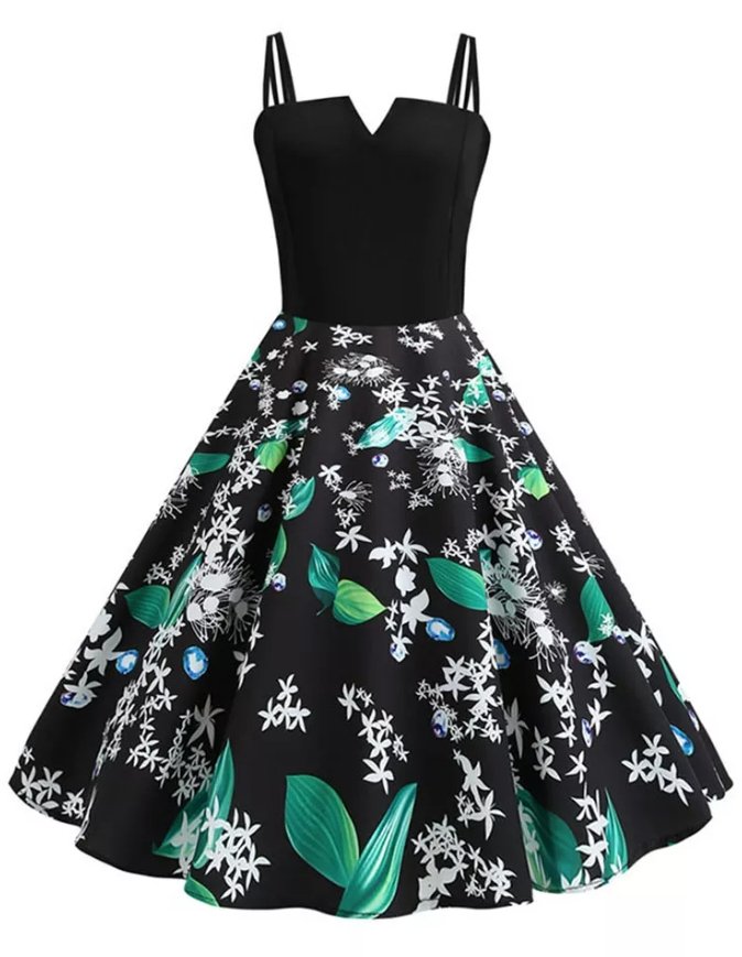 Vestido De Primavera De Los Años 50