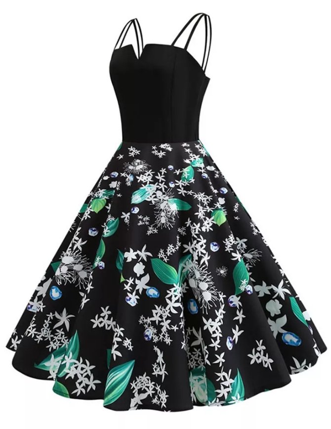 Vestido De Primavera De Los Años 50