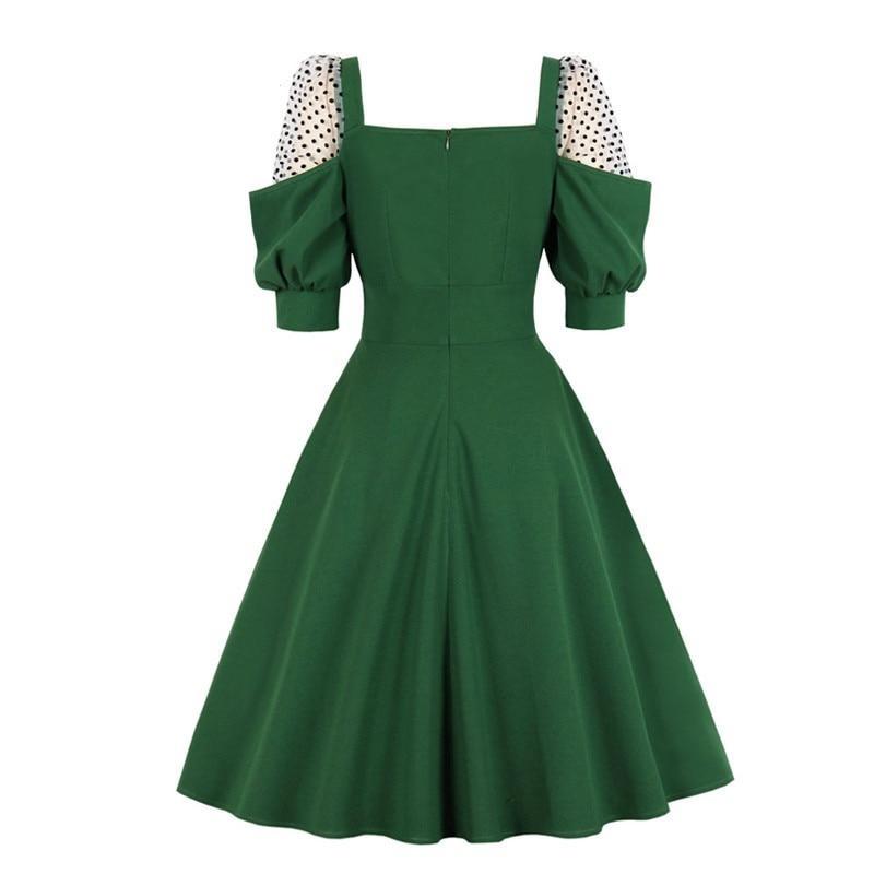 Vestido 50s Verde De Mujer