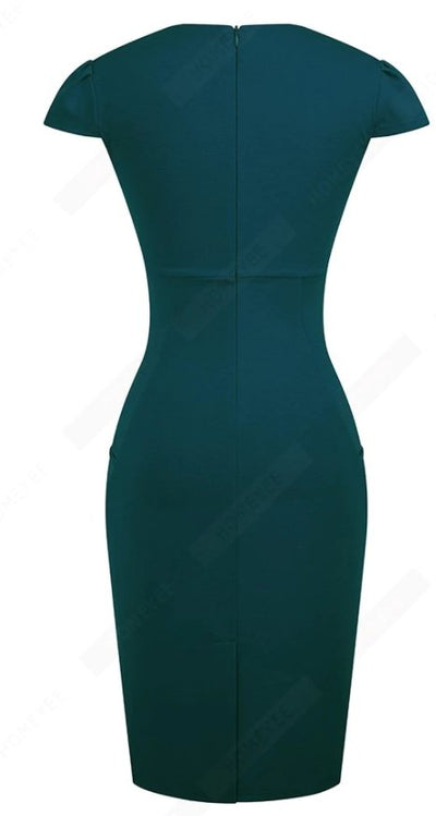 Vestido 60s Liso Azul