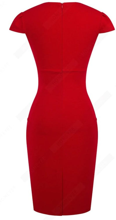 Vestido 60s Rojo Sólido