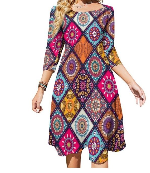 Vestido Colorido Hippie De Los Años 70