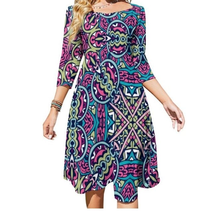 Vestido Casual Hippie Años 70