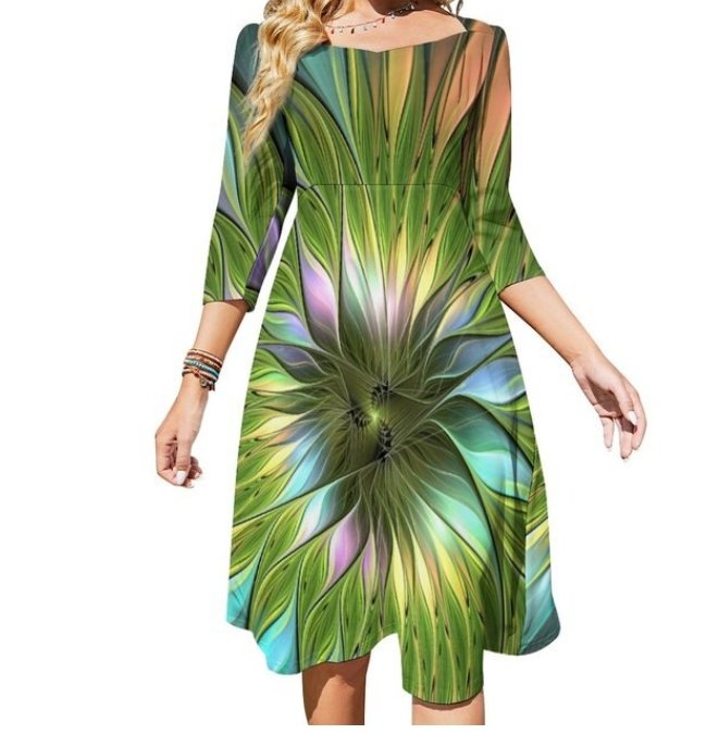 Vestido Tropical Hippie 70s