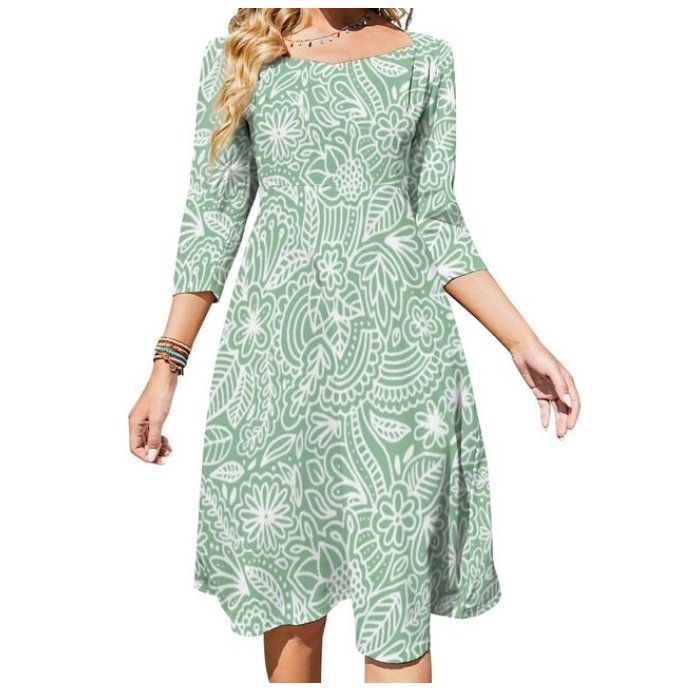 Vestido Hippie Verde 70s