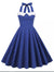 Vestido Azul Con Lunares Blancos Vintage