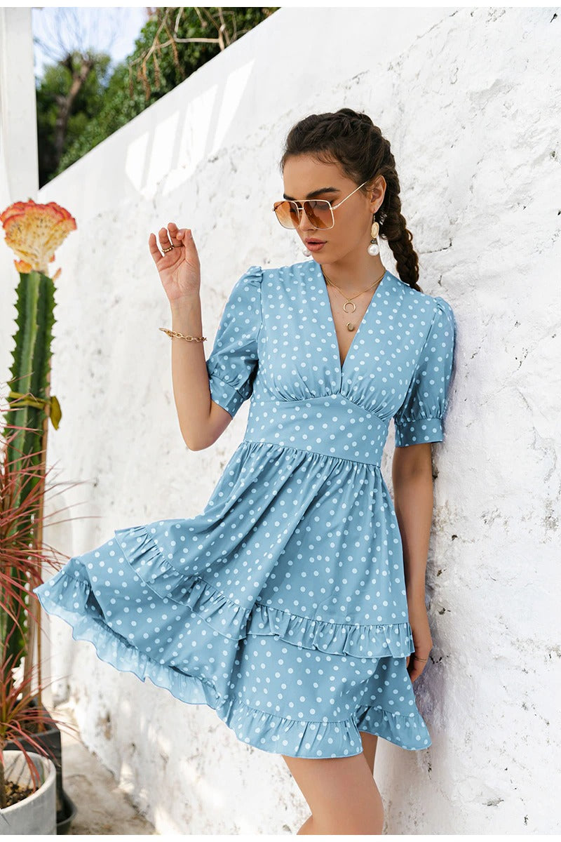 Vestido Vintage Lunares Azul