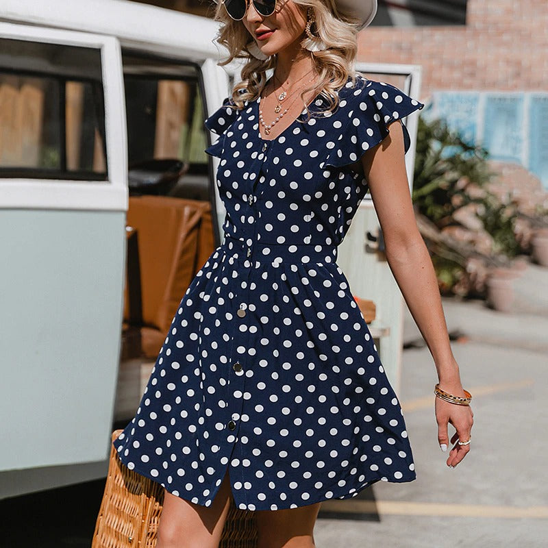 Vestido Azul Marino Vintage