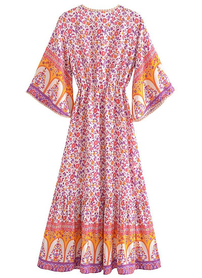 Vestido Bohemio De Flores De Los Años 70