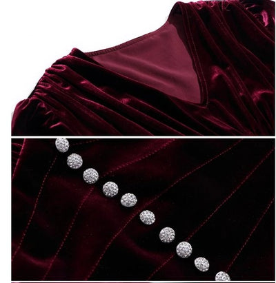 Vestido Burdeos Estilo Vintage 40s