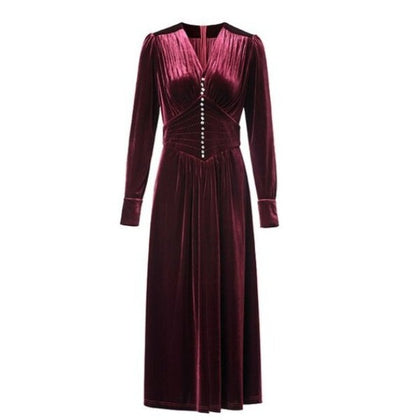 Vestido Burdeos Estilo Vintage 40s