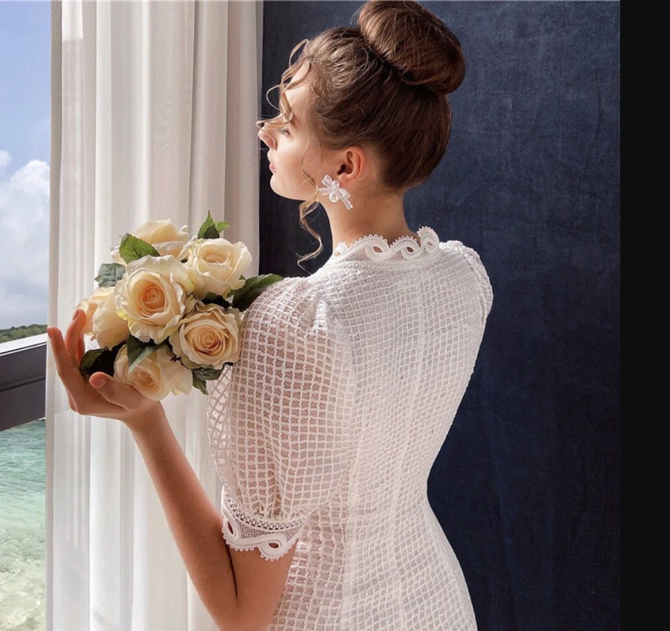 Vestido Vintage Con Botones En La Parte Delantera