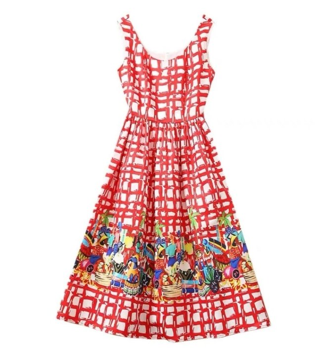 Vestido Vintage 40s Cuadros Rojo