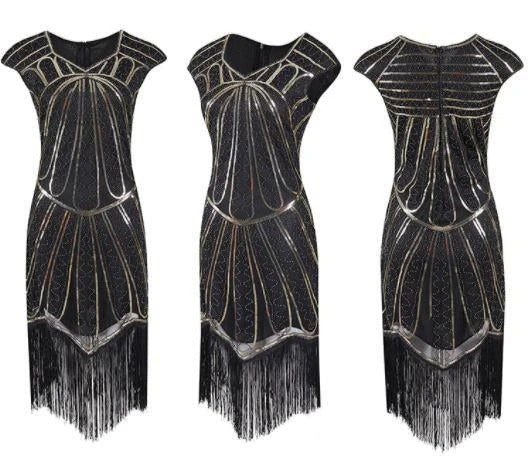 Vestido Charleston 1920 Dorado