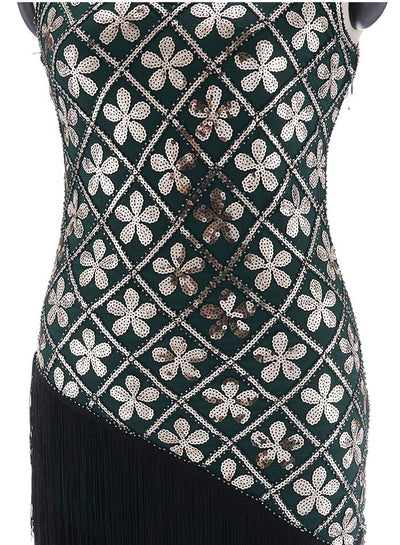 Vestido Charleston 20s - Verde Y Dorado