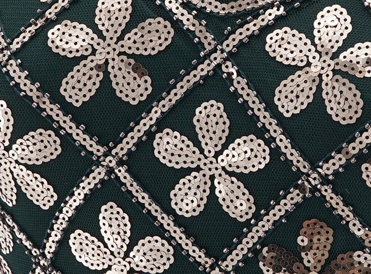 Vestido Charleston 20s - Verde Y Dorado